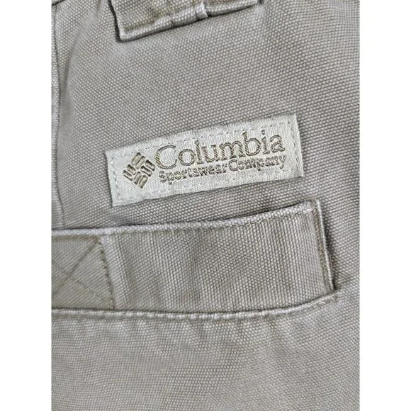 Columbia Shorts Mens Large Cotton Canvas Cargo Trail Hiking Outdoor Beige - Picture 12 of 16
